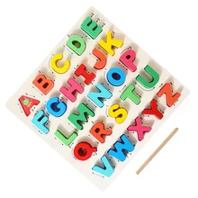 Puzzle en bois pour enfants, 1 ensemble d'alphabet, jouets d'éducation préscolaire