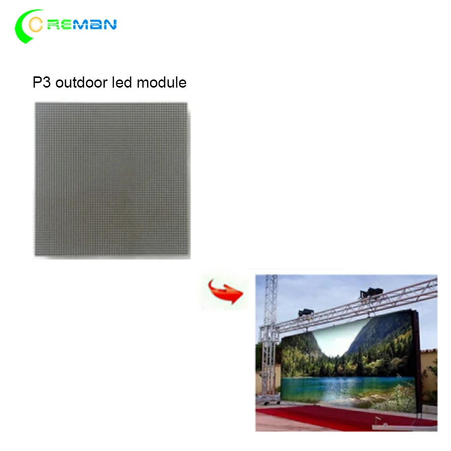 high brightness p3 64x64 192X192 led module panel outdoor hub75 smd1921 waterproof TV video screen | Электронные компоненты и