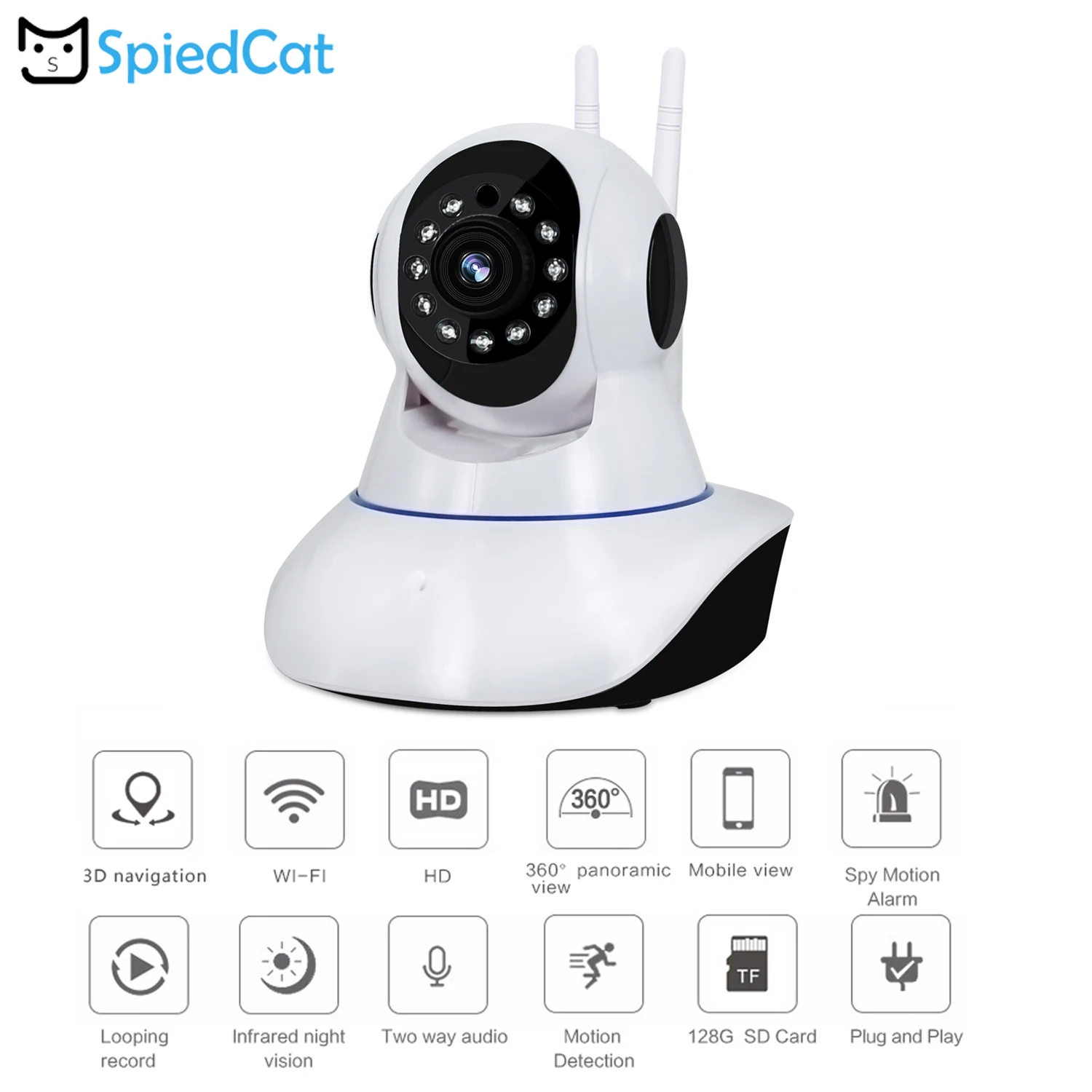 1080P HD IP беспроводная домашняя камера видеонаблюдения Wifi ночное видение CCTV