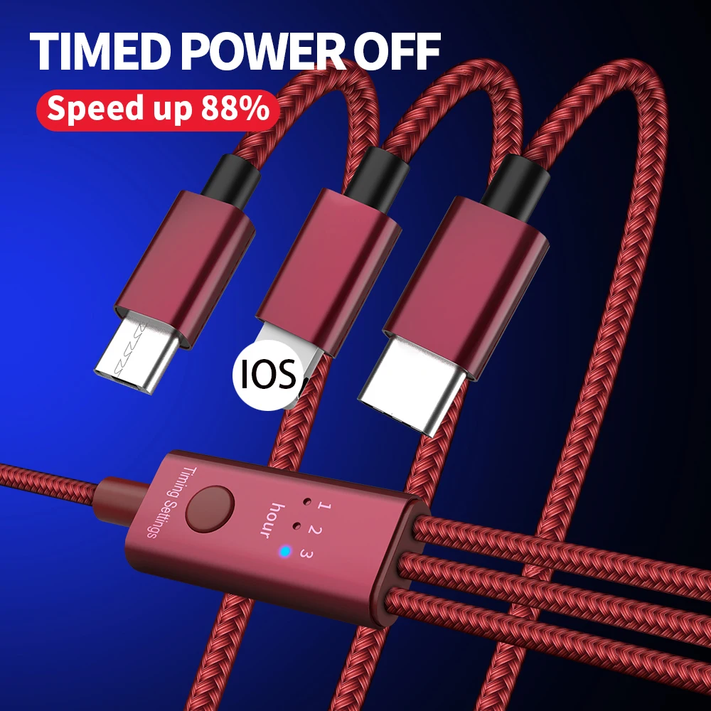 

Smart Timing 3 IN 1 Type C 8Pin Micro USB Cable For iPhone 8 X 7 6 6S Plus iOS 10 9 8 Samsung Nokia USB Fast Charging Cables Cor