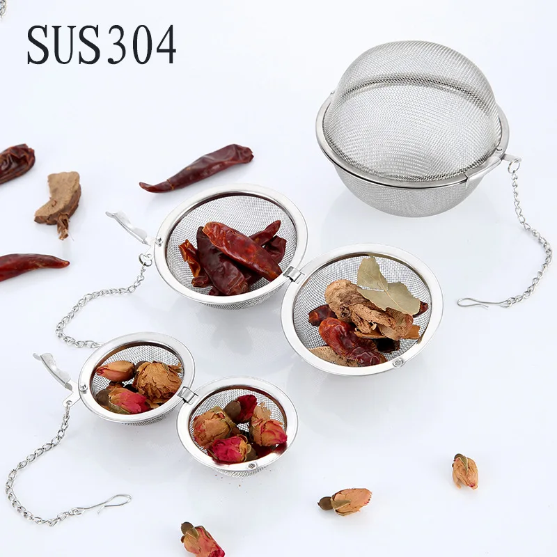 

304 Stainless Steel Circle diao liao qiu Tea Egg Seasoning Stew Ingredients Ball Boiled Meat Filter Stew Seasoning Box wei bao