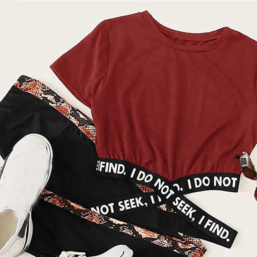 Summer Crop Top Women Top Solid Color Bandage Ladies Tshirt Womens Clothing Fashion Women Cropped T Shirt Casual Girls Shirts T Shirts Aliexpress