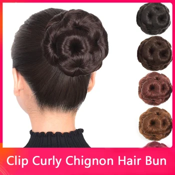 

MUMUPI Hair Women Curly Chignon Hair Bun Donut Clip In Hairpiece Extensions Synthetic High Temperature Fiber Chignon
