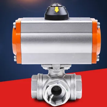 

3 way female thread Pneumatic Ball valve stainless steel 304 high pressure high temperature ball valve L type/T type DN15-DN50