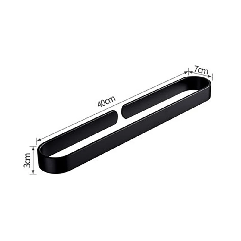 1-Black-40cm Настенная вешалка для полотенец в отеле шкаф для ванной комнаты подвесной держатель Органайзер полка для хранения рук алюминиевый черный домашний держатель для полотенец - Цвет: 1-Black-40cm