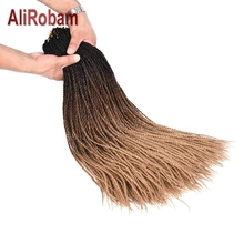 AliRobam крючком косички Сенегальские накрученные волосы Омбре коричневый афро-американский женский синтетический плетение волосы для наращивания 30 прядей/упаковка