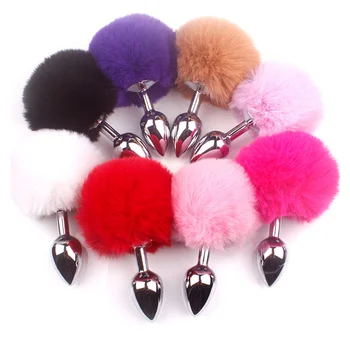 Sexy Anal Plug Bunny Tail Stainless Steel And Silicone Butt Plugs Sex Toys For Woman Men Gay Anus Stimulator Smooth Touch 2