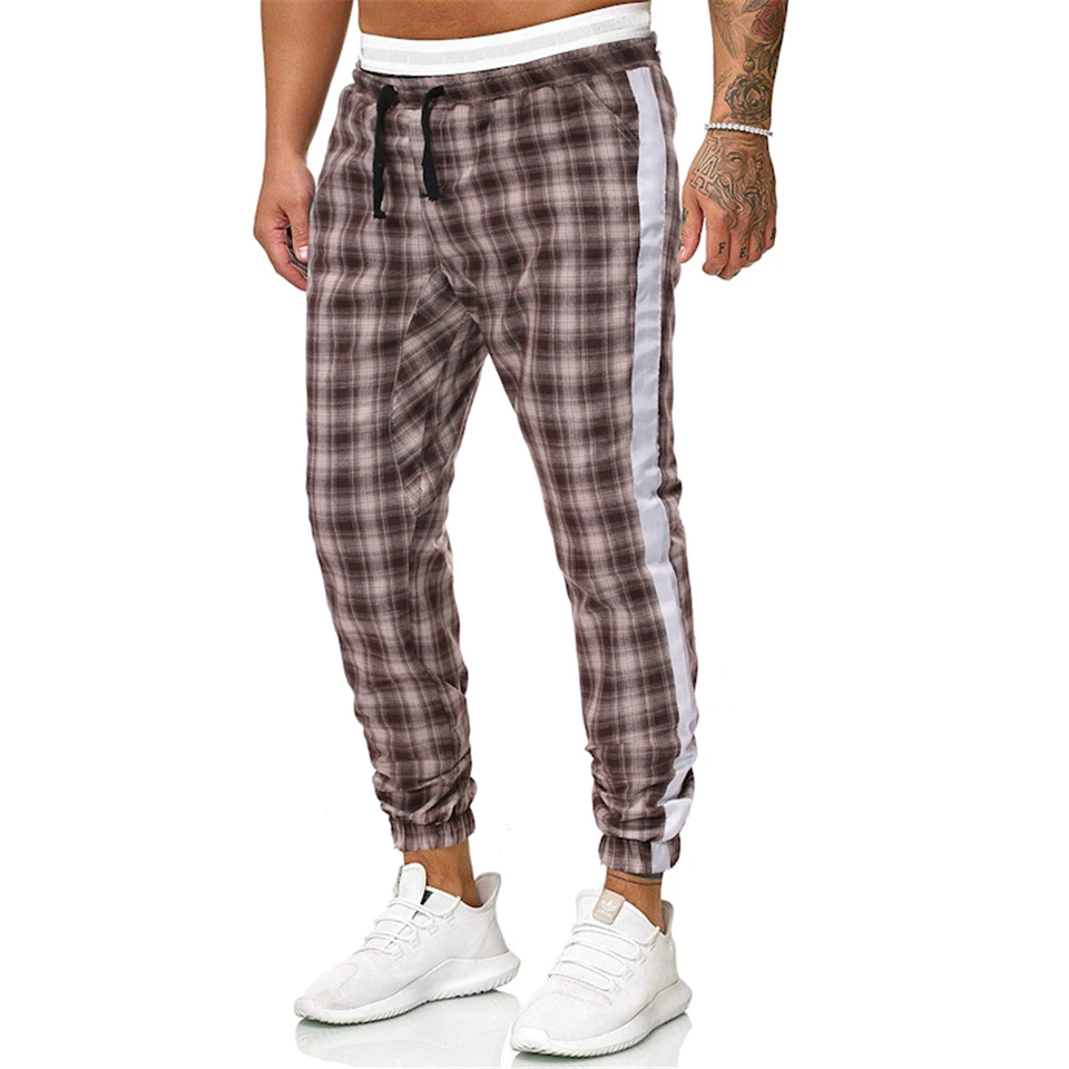 plaid track pants