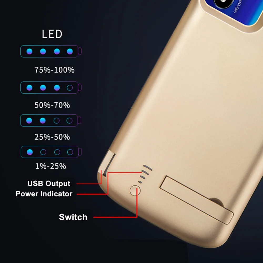 5000 мАч для huawei Honor 20 20 Pro Чехол для аккумулятора умный ABS телефон стенд зарядное устройство чехол power Bank для huawei Honor 20 Pro