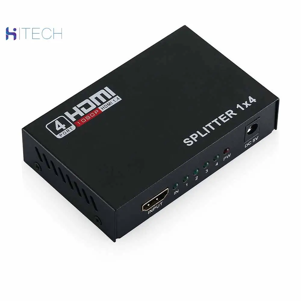 

HD 4 Port HDMI Splitter 1 Input 4 Output Switch Box Hub Amplifier for HDTV PS3