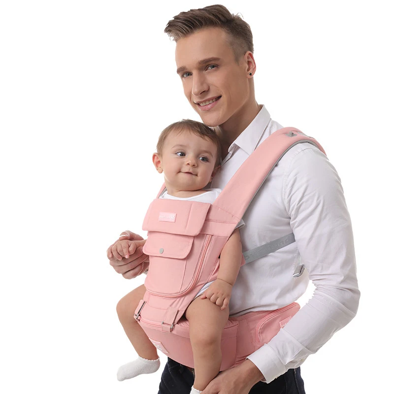 Babyfriend Four Seasons Ergonomic Baby Carrier Multifunction Baby Sling Travle Baby Straps Infant Backpack for Mommy and Daddy - Цвет: Pink