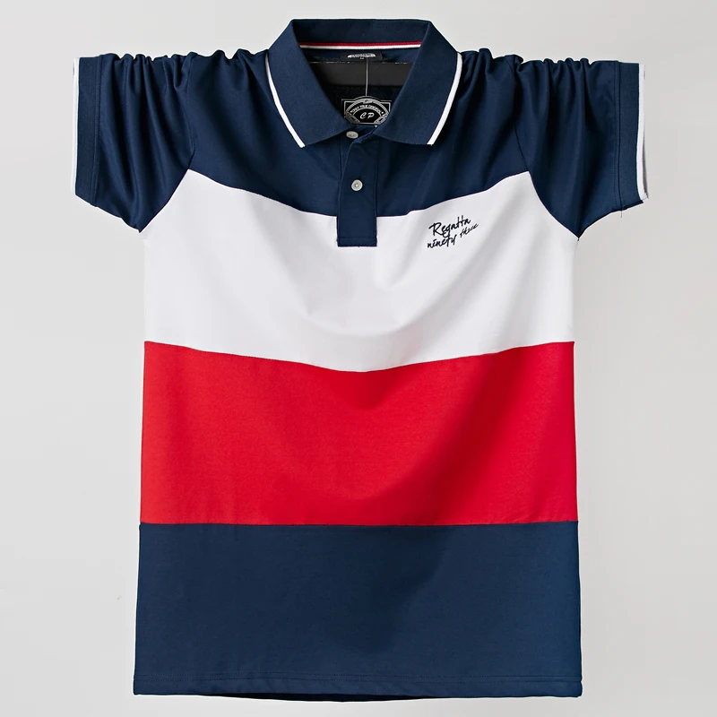

2020 Men Polo Shirt Summer Men Casual Breathable Plus Size 5xl Striped Short Sleeve Polo Shirt Cotton 6XL 5XL XXXXL Plus Size