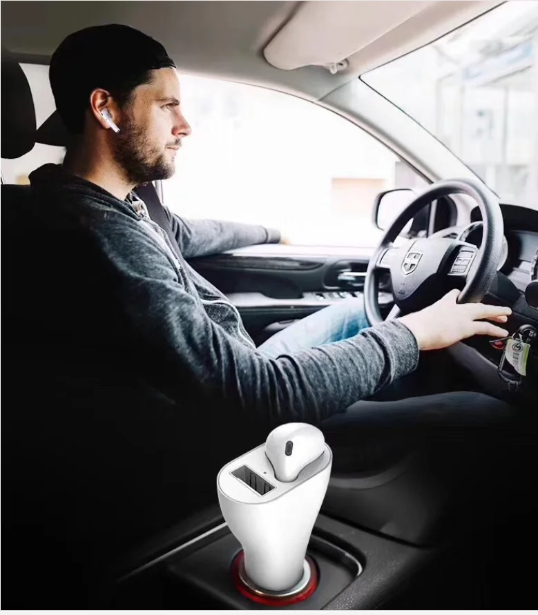 CSTINKJET универсальное автомобильное зарядное устройство USB Bluetooth наушники 2 в 1 быстрая зарядка автомобиля Bluetooth одно ухо автомобиля беспроводная гарнитура