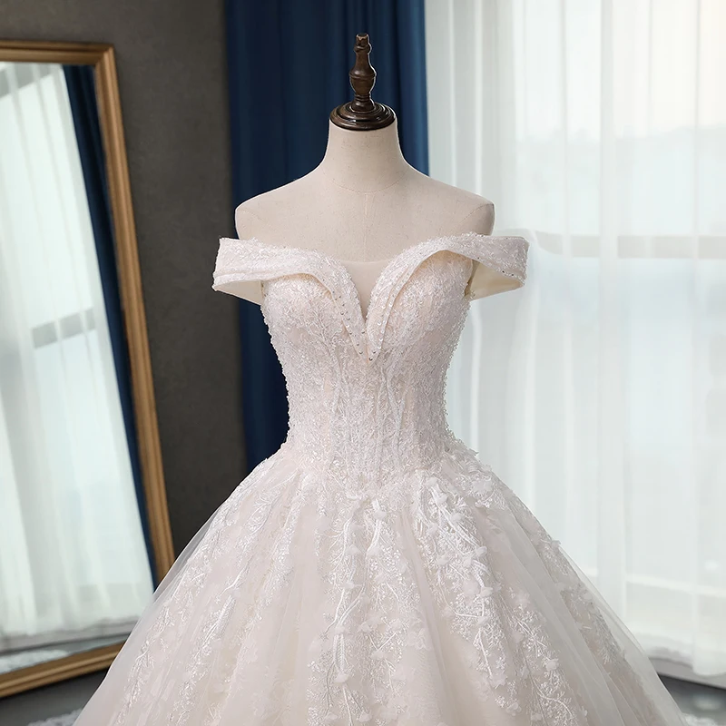 Fansmile качественные Длинные Свадебные платья Vestido De Noiva с кружевом размера плюс Индивидуальные свадебные платья свадебное платье FSM-070T