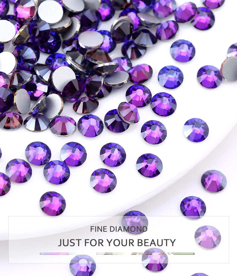 Purple Velvet Strass Crystal Rhinestone Glitters Diamond Gem Non Hotfix 3D Glitter For Nail Decoration Flatback Loose стразы