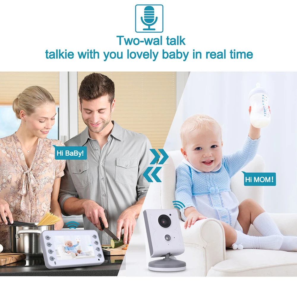 

CYSINCOS 2019 New 4.3 inch Baby Monitor Baby Care Device Two-Way Talk Multi-Camera Wireless Baby Video Monitors Baby Camera