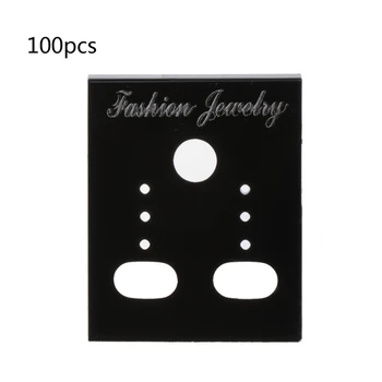 

100Pcs Earring Plastic Display Cards Ear Stud Hang Holder Tag Jewelry Display 23GE