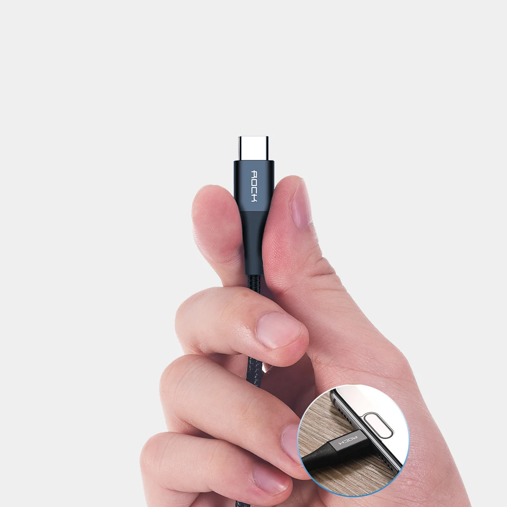 ROCK 5A usb type C Быстрая зарядка usb c кабель type-c дата-Шнур зарядное устройство для телефона для Samsung-S9 S8 Note 9 8 huawei P20 pocophone F1