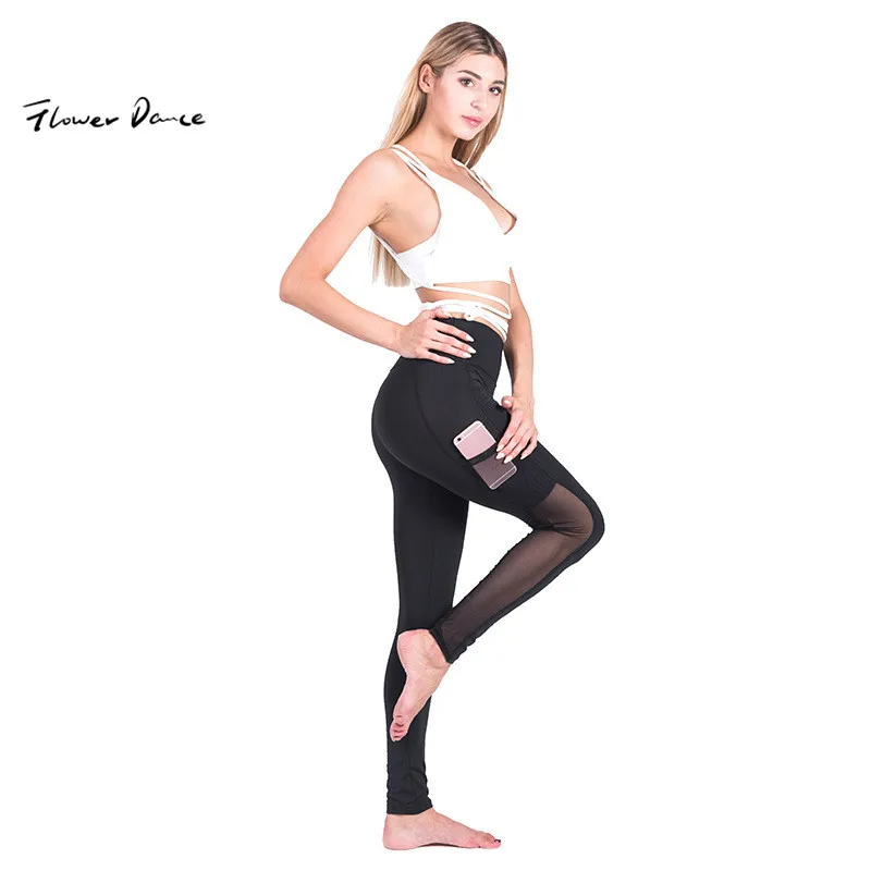 FlowerDance компрессионные колготки штаны для йоги тонкие леггинсы спорта фитнеса