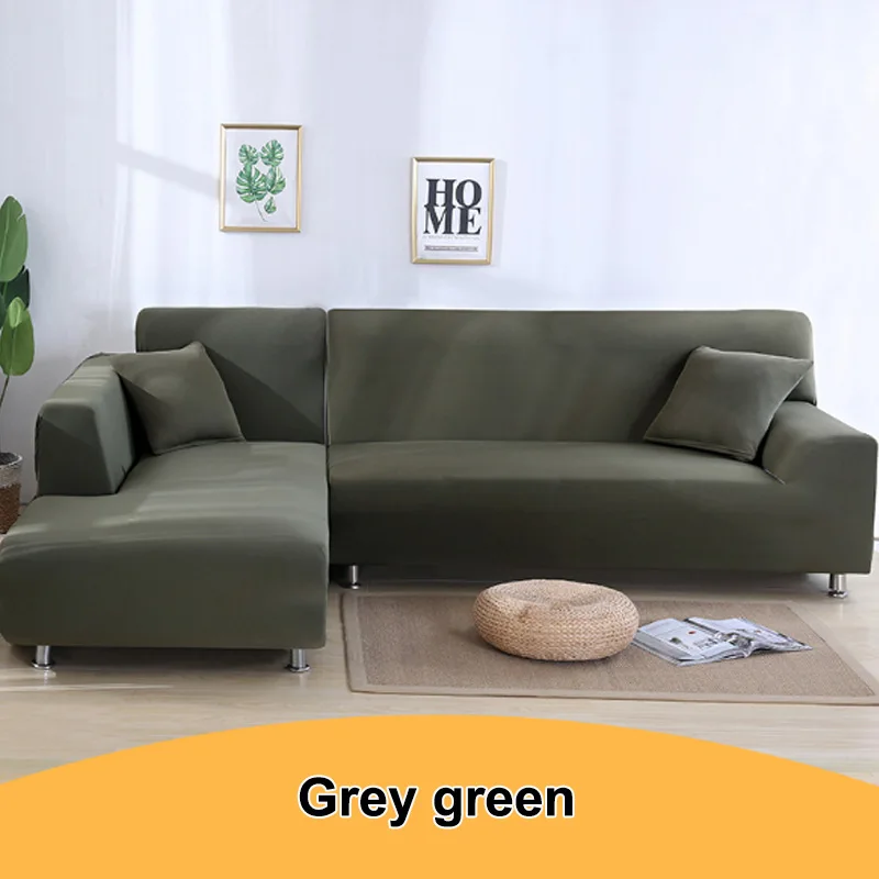 Эластичный 1 шт. угловой диван Высокое качество секционные Твердые L-стиль общие популярный чехол для дивана Лидер продаж плотно Обёрточная бумага - Цвет: Grey green
