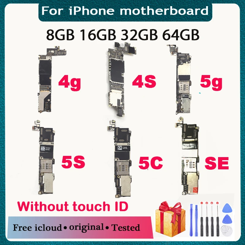 8GB /16GB /32GB for iphone 4 4S 5S 5C Motherboard Original unlocked 5SE Logic boards With IOS System Full Chip | Мобильные телефоны