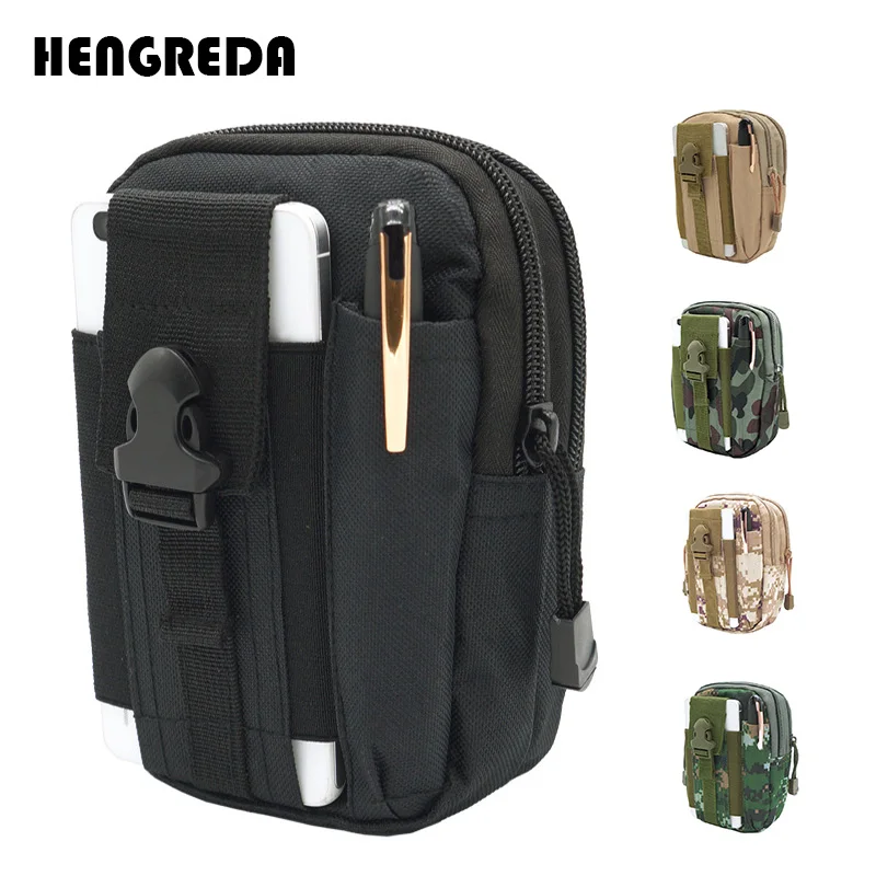 Riñonera táctica de nailon para hombre y mujer, bolsas de cadera para senderismo, mochila de viaje para teléfono