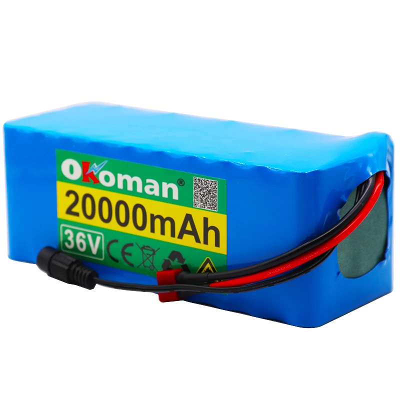 36V батарея 10S4P 20Ah 18650 ионно литиевая аккумуляторная 500 Вт аккумулятор высокой