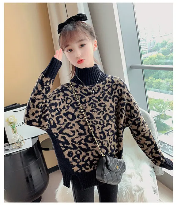 Qtinghua Toddler Baby Girls Boys Leopard Sweatshirt Casual Pullover Long Sleeve Fleece Fuzzy Faux Tops Outfit Clothes 