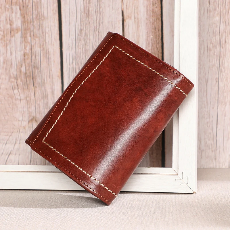 Женский кошелек из натуральной кожи Для женщин Винтаж короткий клатч кошельки