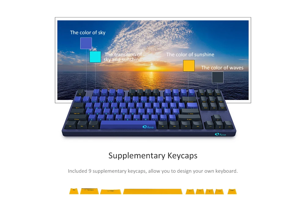 AKKO 3087 SP Horizon Skyline Cherry Cherry Axis Game Mechanical Keyboard 87 Key, TYPE-C Interface