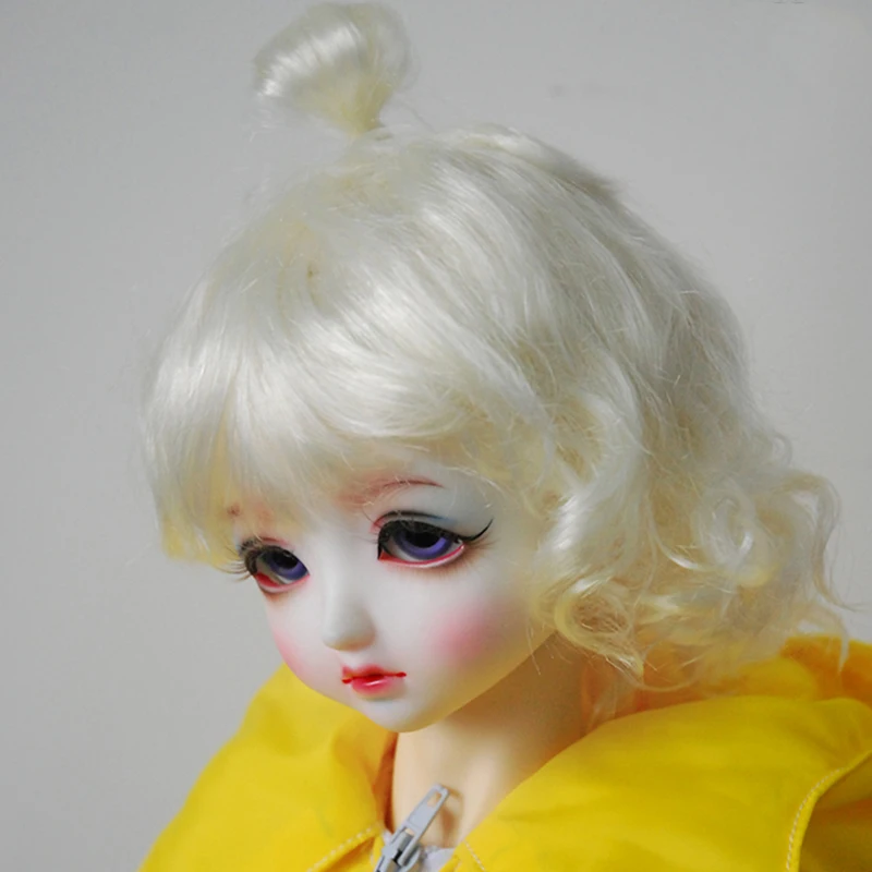 Bybrana BJD SD кукольный парик 1/3 1/4 1/6 1/8 гигантский ребенок и симпатичными помпонами; челки короткие кудрявые волосы имитация мохер молоко, белый, розовый, золотой, коричневый