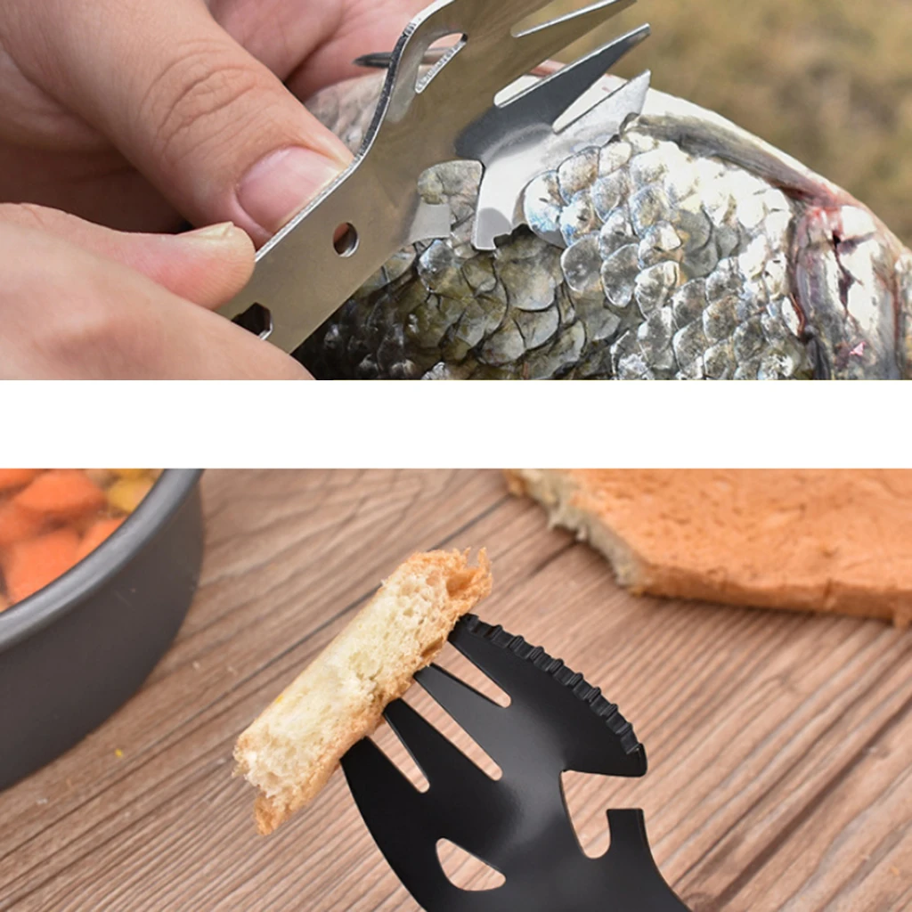 Tableware Spoon Multi Tool Can Opener Flatware Portable Bottle Cutlery Multitool Camp Utensil Fork Spork Stainless Steel Picnic