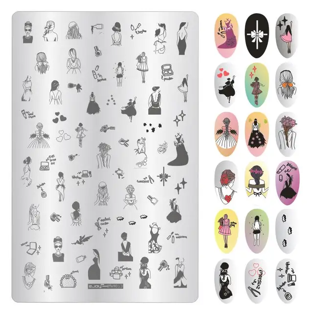 1PC**9.5X14.5cm Nail Art Stamping Plate 304 Stainless Steel Templates  Plates Image--Unique Design/Lace design nail Stamp Plate 13