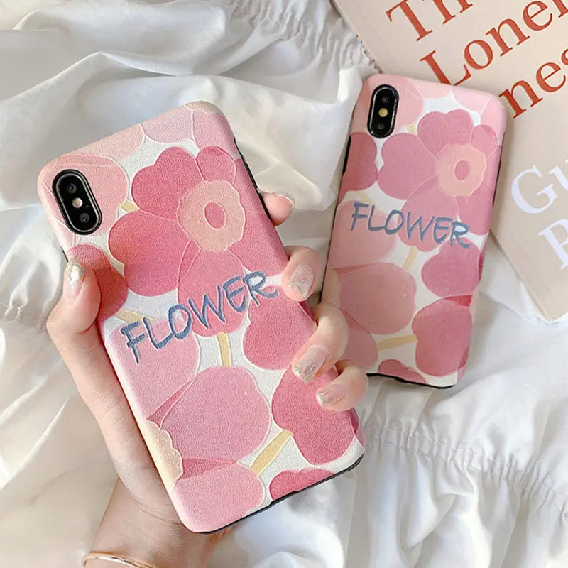 

Moskado Flowers Phone Case For iPhone X XR XS Max 7 8 6 6s Plus XS Letter Floral Leaves Cases Soft TPU Silicone Back Cover Coque