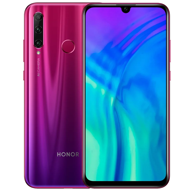 Мобильный телефон honor 20i honor 10i с глобальной ПЗУ 6,21 дюйма, Android 9,0, разблокировка лица, Смартфон honor 20 lite - Цвет: Red