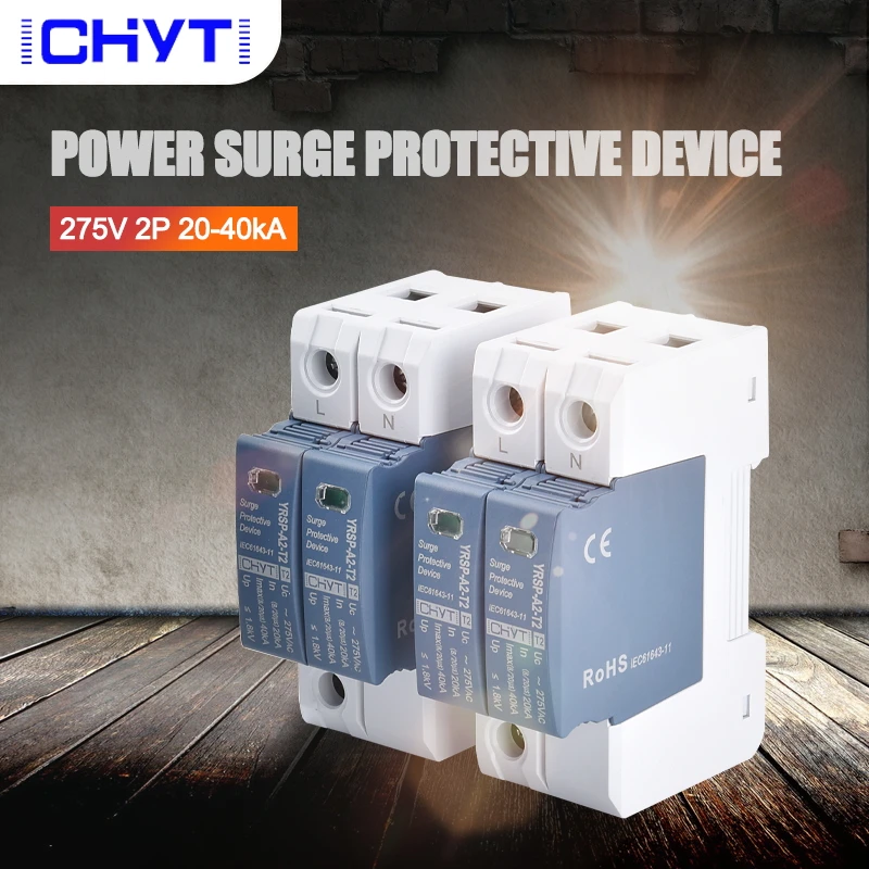 

ICHYTI Surge Protector SPD AC 2P 4P 275V 420V Lightning Protection Surge Arrester Surge Protective Device