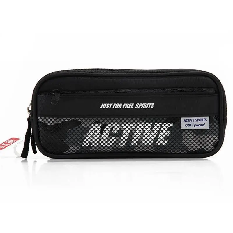 New High Quality Large Capacity Multifunctional Canvas Pencil Cases Big Leather Pen Bags Box for Boys Girls School Stationery | Канцтовары