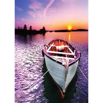 

DIY Animal Diamond Painting Cross Stitch Full Round Diamond Embroidery Sunset And Seaside Mosaic Pictures Of Rhinestones