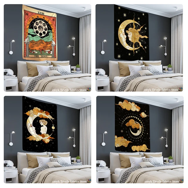 Star And Moon Tarot Tapestry Wall Hanging