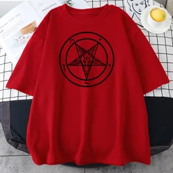 Pentagram Gothic Occult Satan Hot sale Women T Shirt Fashion Oversize T-Shirt Simplicity Brand T-Shirts New Summer 2022 Men Tops
