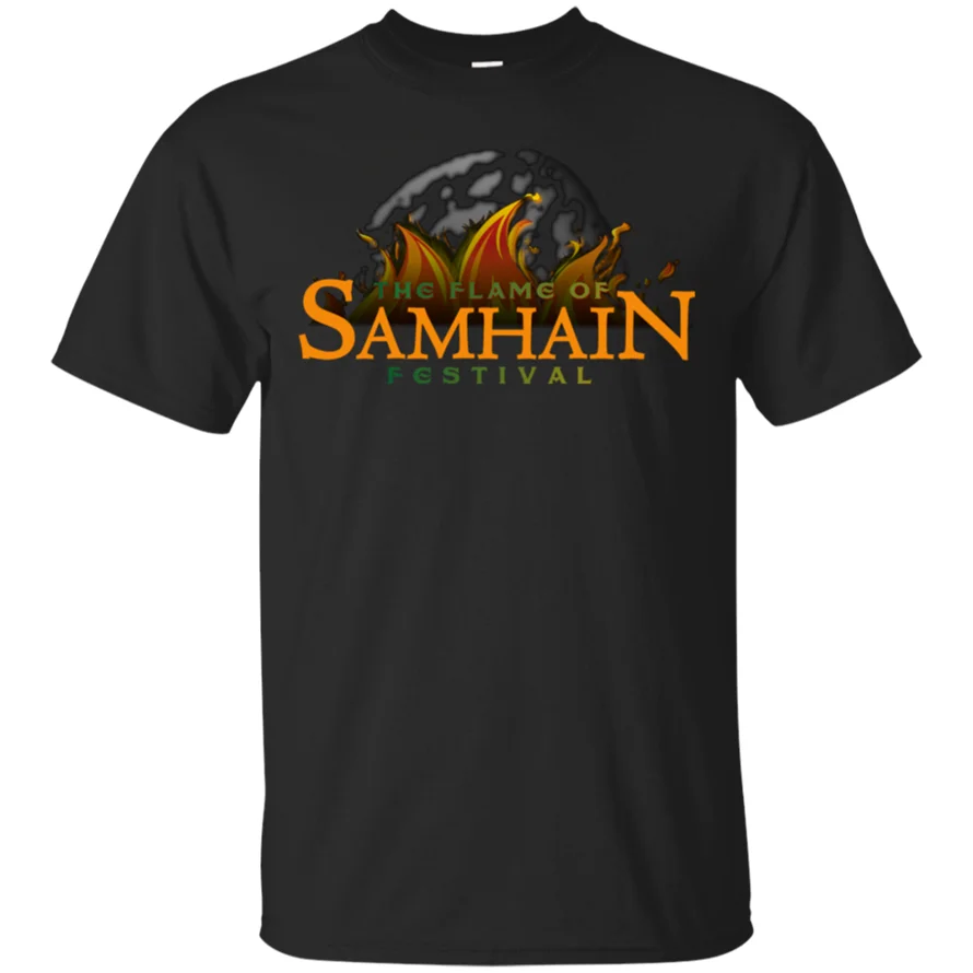 Футболка с надписью Happy Samhain Day на Хеллоуин S-5XL белым. Подростковая поп-футболка |