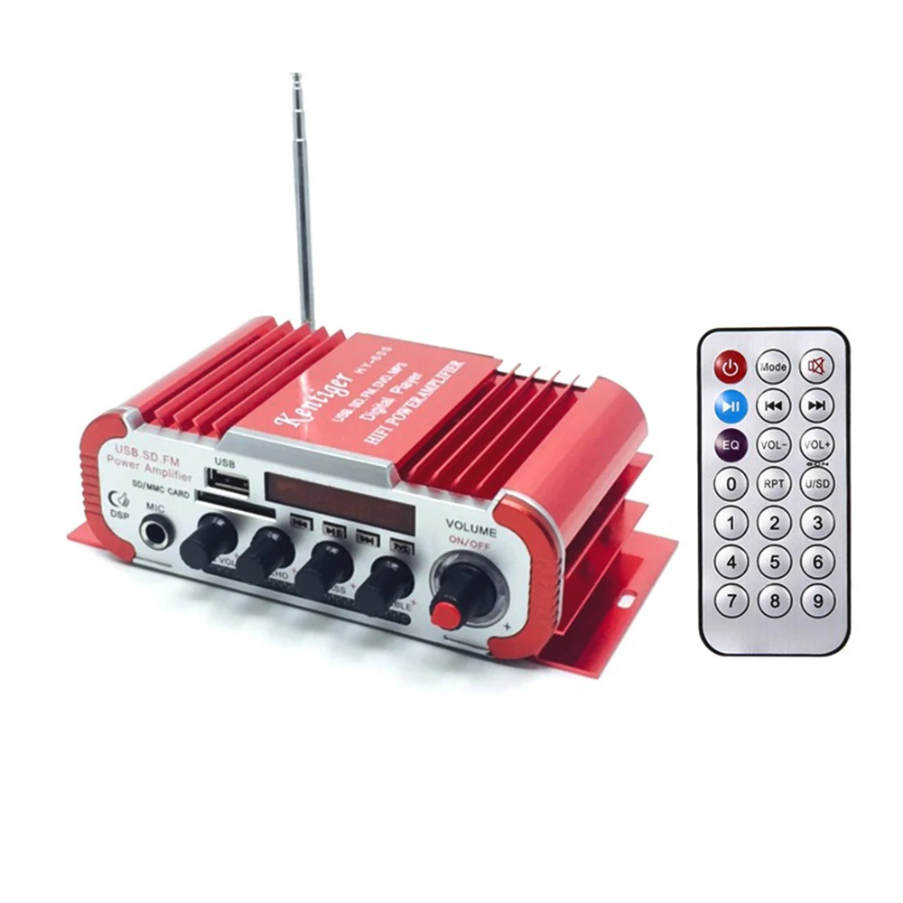 Мини-усилитель автомобильный усилитель 20 Вт+ 20 Вт FM Аудио Микрофон MP3 динамик стерео усилитель для мотоцикла автомобиля домашнего использования