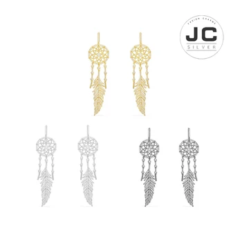 

New Fashion Charms Silver 925 Original Copy Jewelry,Yellow Silver Dream Catcher Pendant Earrings For Women With Mono Logo Gift