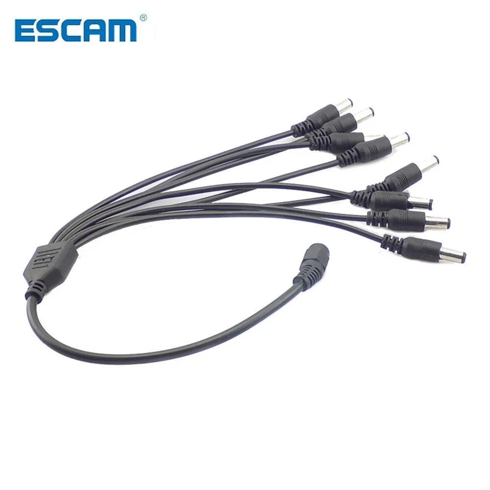 12V divisor de energía DC Plug 1 hembra a 2 3 4 5 6 8 hombre Cable CCTV cámara CCTV accesorios Cable adaptador de fuente de alimentación * 2,1*5,5mm