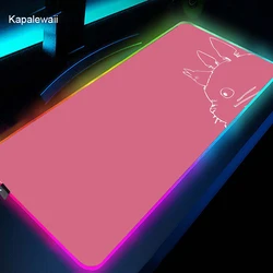 Tapis de souris rétro éclairé RGB XL, accessoire de bureau pour Gamer Kawaii Totoro pour clavier d'ordinateur 