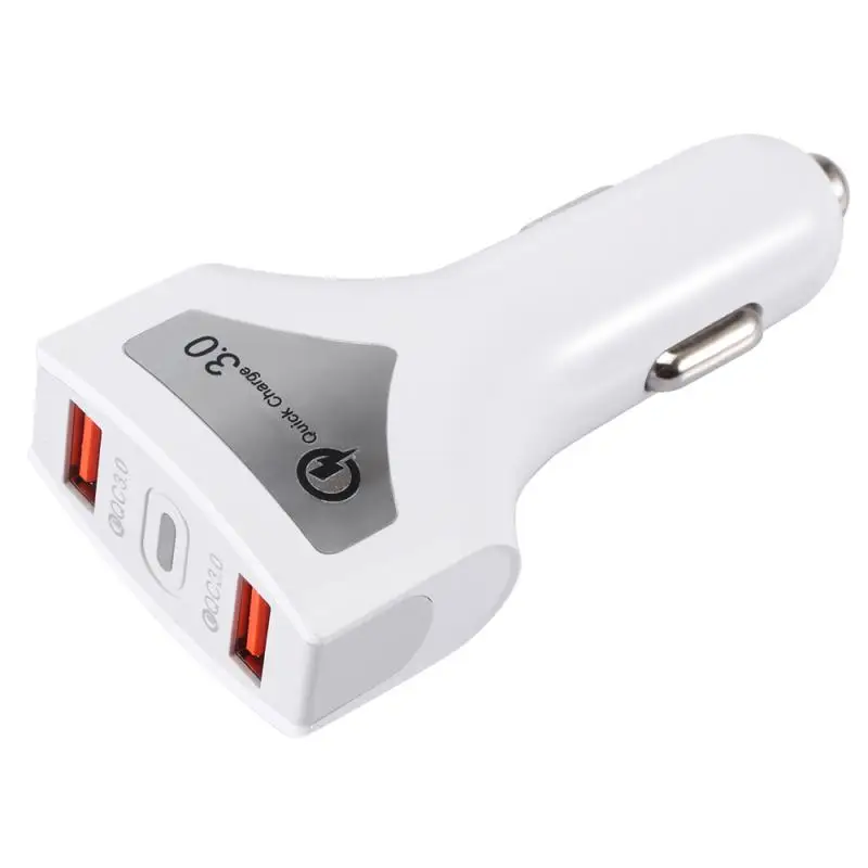 Универсальное автомобильное зарядное устройство светодиодный QC3.0 двойной USB быстрое зарядное устройство двойной порт выход быстрое зарядное устройство Автомобильное USB гнездо адаптер