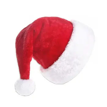 

Plush Adult Christmas Hat Plush Toys Hat Red Velvet Santa Claus Hat Comfortable Inside Christmas Hat
