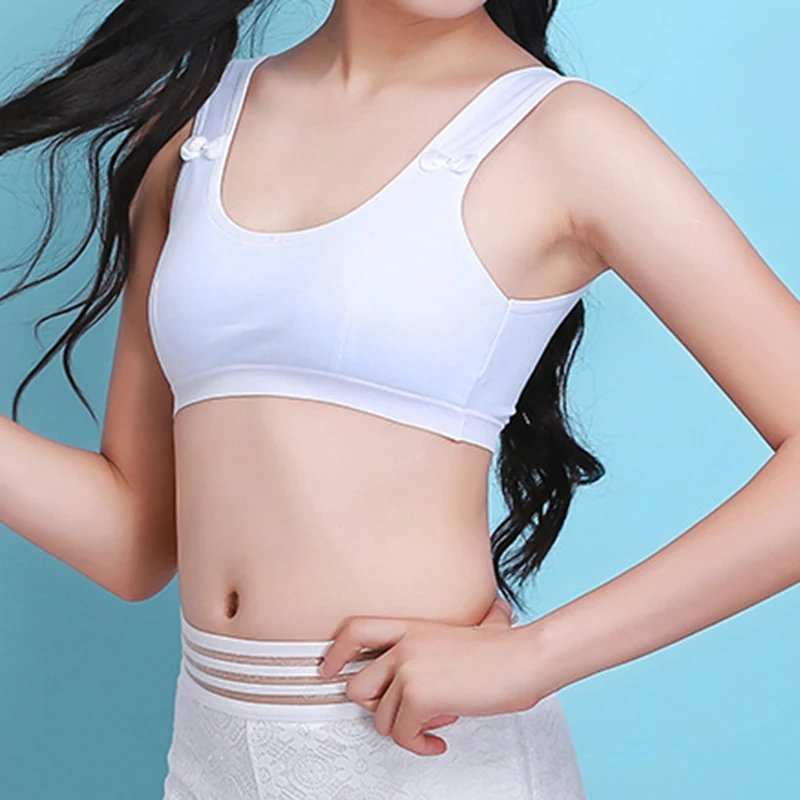color : Beige, Kid Size : 12 ALXY Teen Cotton Underwear Tween Training Sports Lace Bras For Girls Ages Kids Bow Decorated Solid Wireless Comfortable Bralette Bra 