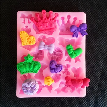 

Heart Bow Crown Modeling Silicone Mould Fondant Cake Decoration Mold Chocolate Baking Mould