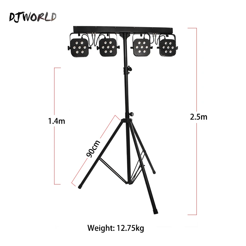DJworld Led Par наборы 7x10 Вт RGBW 4в1 DJ диско с стенд для сцены светильник DMX контроллер пакет посылка Набор